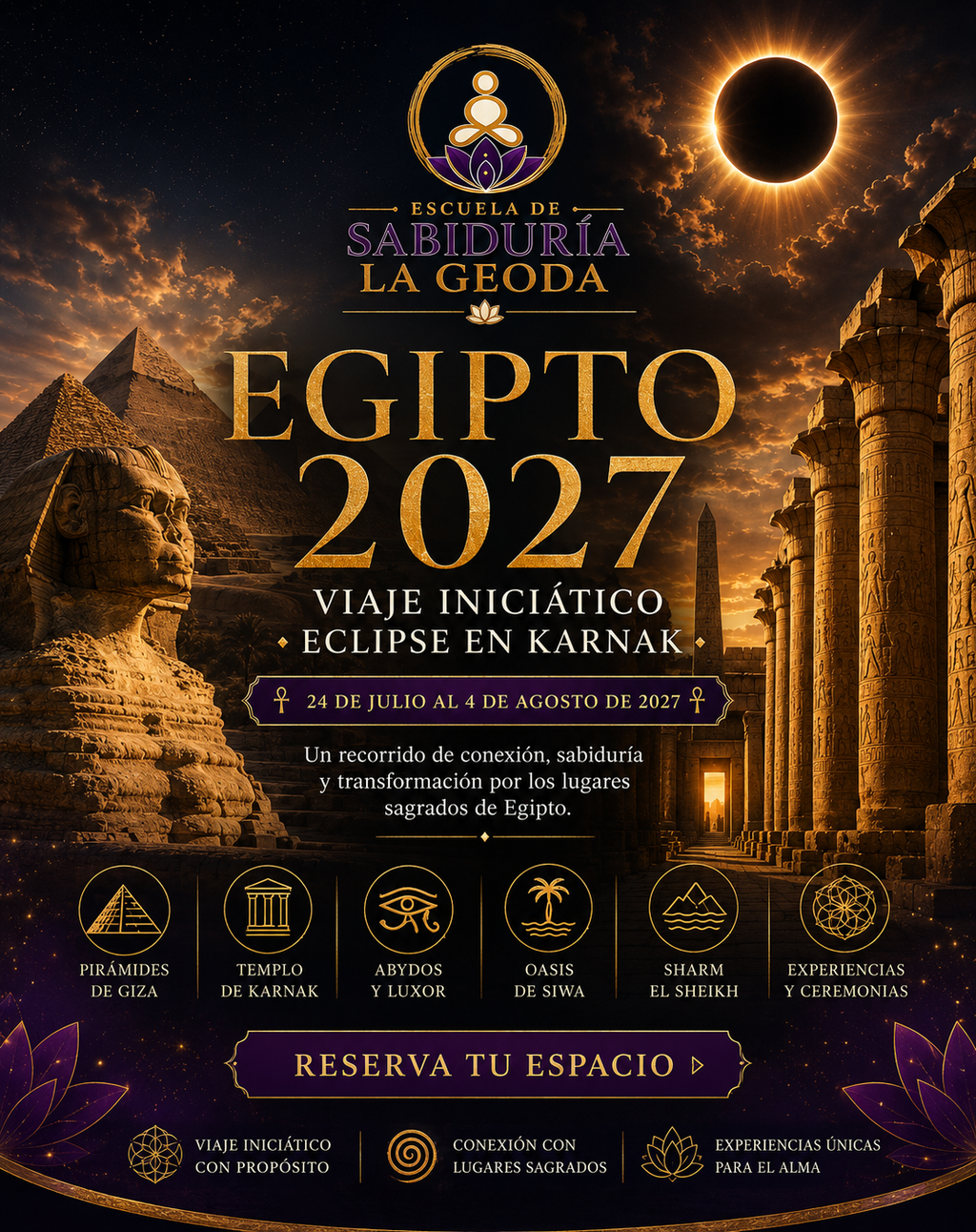 Viaje Egipto: Julio 2027 | Abonos Iniciales