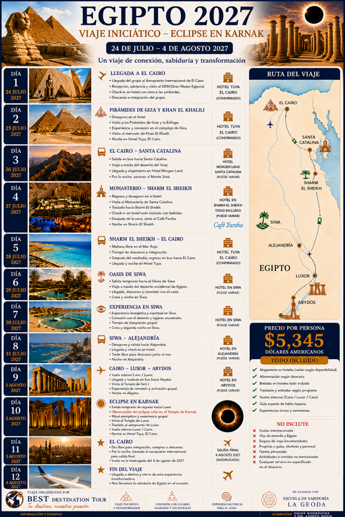 Viaje Egipto: Julio 2027 | Abonos Iniciales